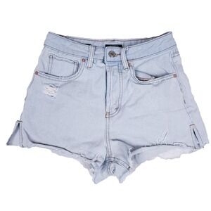 Wild Fable Denim Shorts Super High Rise Cutoff Size 0 Light Blue Y2K‎ Revival